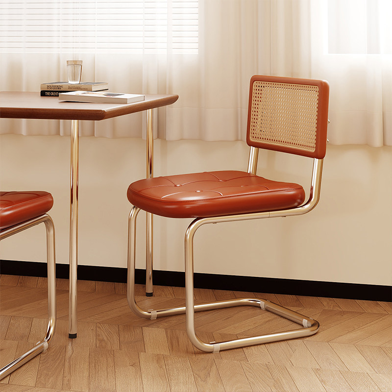 中古实木餐椅藤编椅家用靠背椅现代简约网红咖啡厅酒店休闲椅子