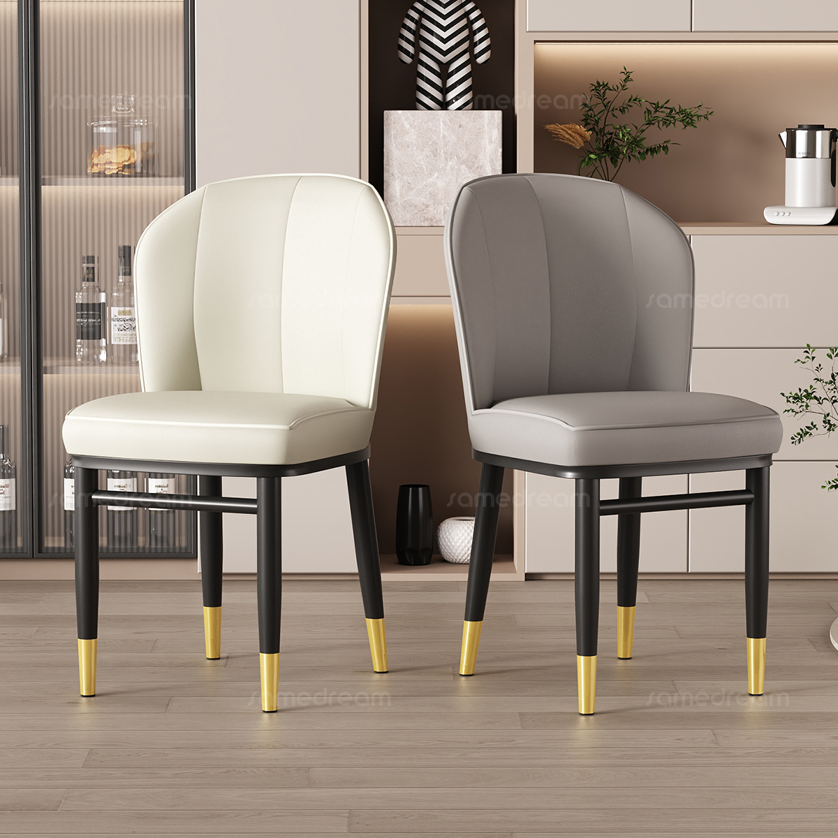 三梦软包轻奢餐椅家用