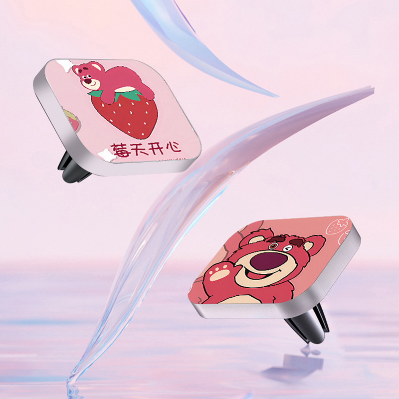 草莓熊车载香薰空调出风口装饰小摆件可爱卡通香水氛香片汽车用品