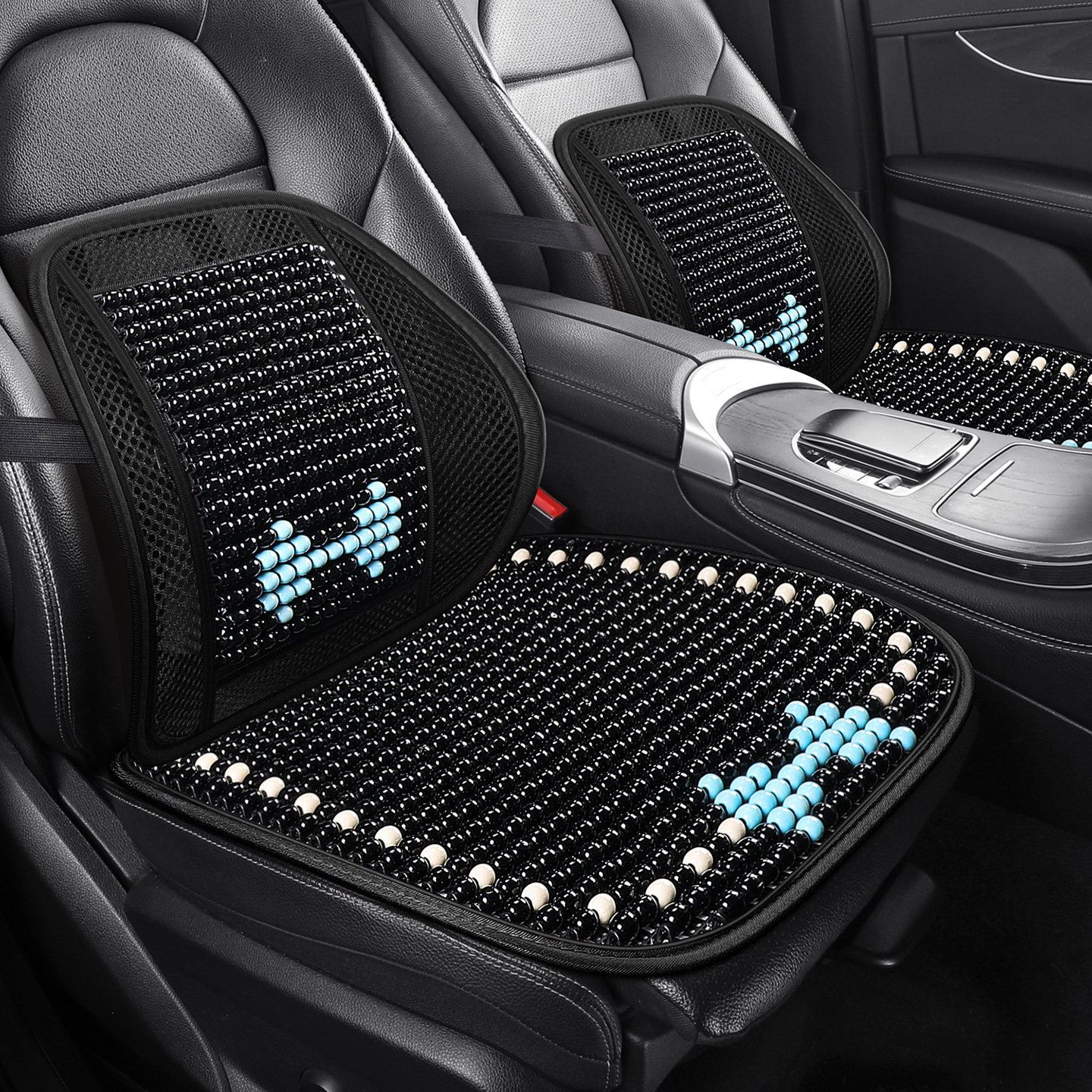 四季透气汽车腰靠垫办公室木珠护腰按摩腰垫靠背车用座椅腰枕靠枕