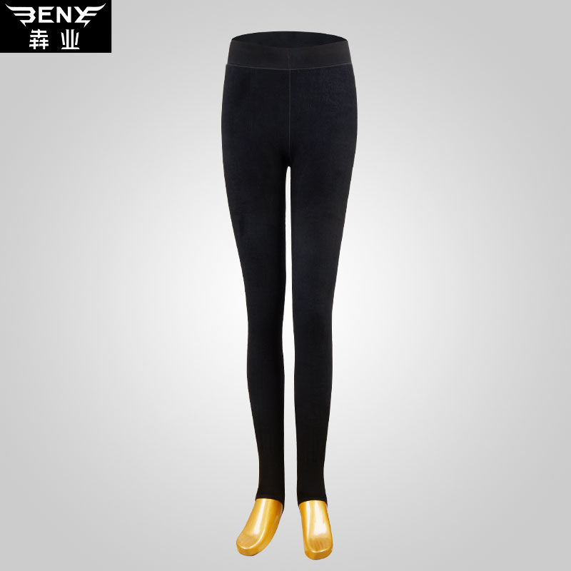 犇业秋冬女士内磨毛弹力显瘦高腰打底裤一体裤踩脚裤iwb0264
