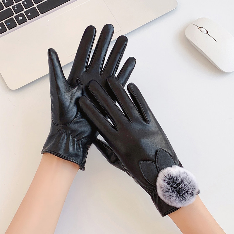 皮手套女冬季韩版骑行加厚加绒保暖触屏开车冬天防风防水户外骑车