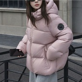 张贝贝ibell黑标空气层90白鸭绒防风保暖中长款 立领连帽羽绒服女