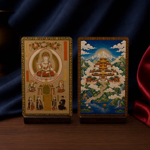 水月观音汉传小卡敦煌绢画图案双面满版印刷高清便携文创收藏卡