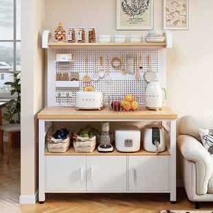 厨房置物架落地多层微波炉收纳柜多功能家用碗橱柜一体靠墙餐边柜