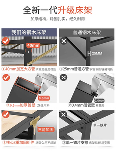 加固折叠床单人床实木床板12米午休简易双人1米5铁架家用硬板床