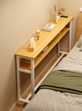卧室床边桌靠墙窄桌子长条桌宽30多层置物架出租房简易电脑桌书桌