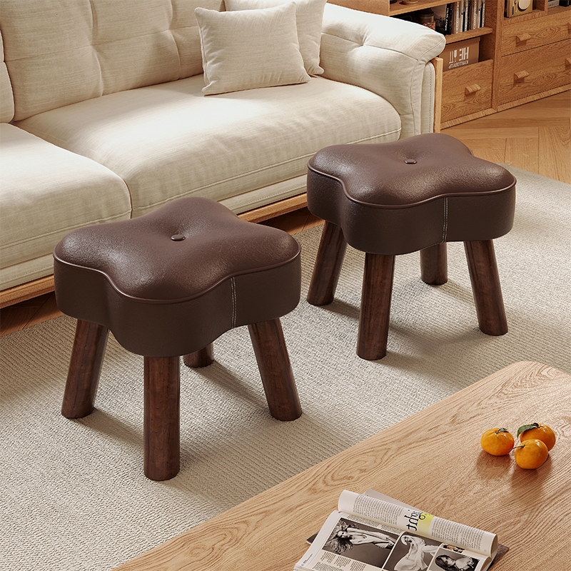实木沙发凳家用搁脚凳客厅高级感翘脚凳简约搭脚小凳子茶几小矮凳