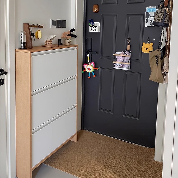 【小户型玄关救星】实木超薄鞋柜