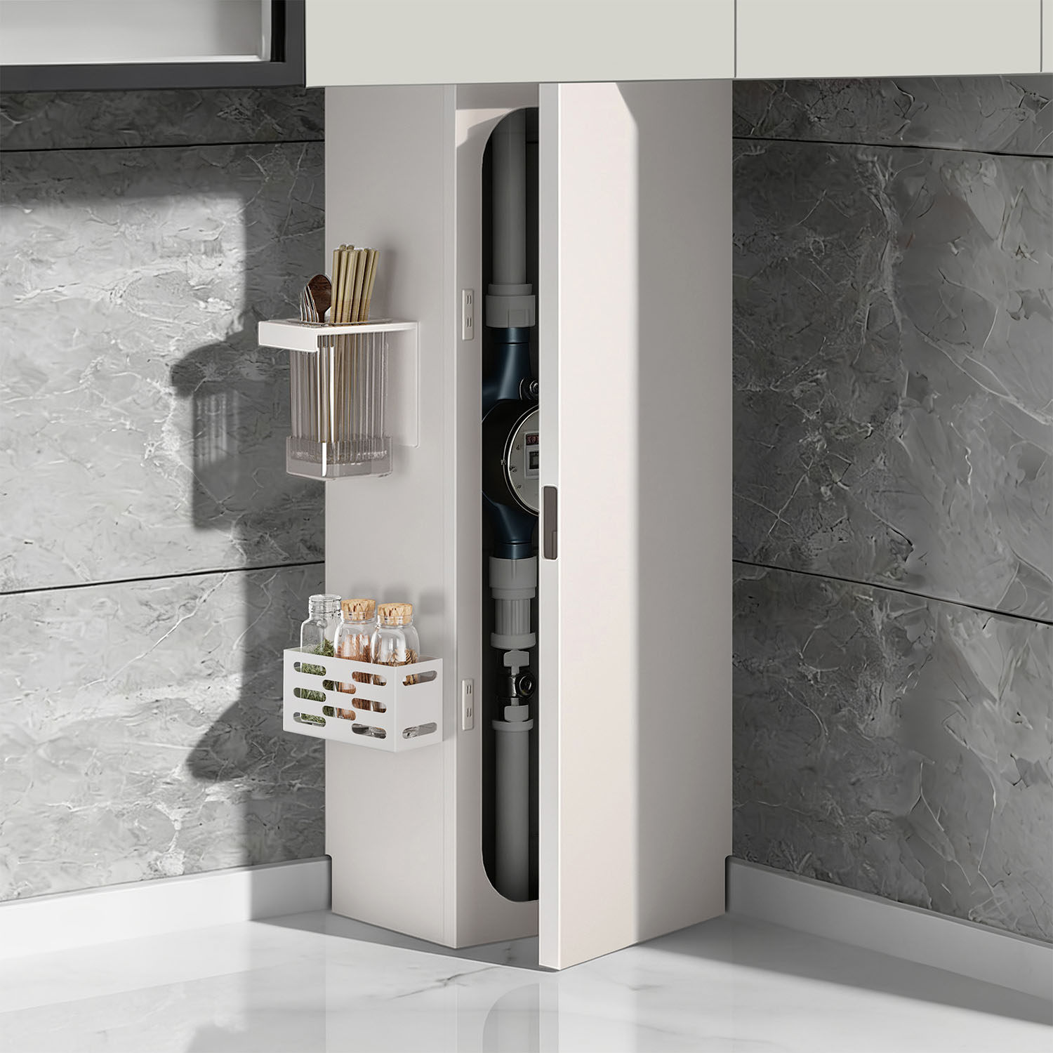 隐序水管遮挡装饰柜厨房遮丑挡板燃气管道置物架暖气阀门L型包管,住宅家具,遮挡箱/钥匙盒,淘宝优惠券,粉丝福利购,淘宝优惠卷