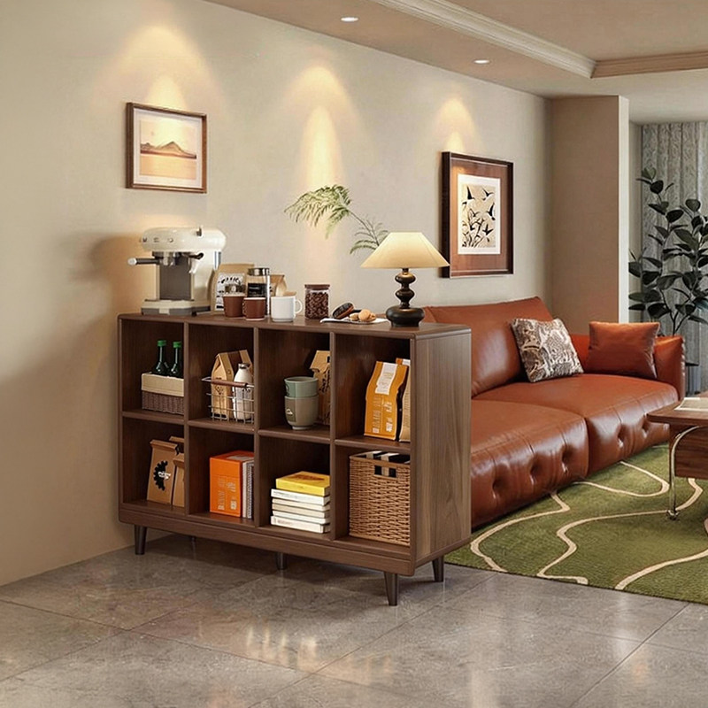 沙发边柜实木格子柜沙发隔断柜书柜储物一体客厅收纳展示柜矮书架,住宅家具,书架,淘宝优惠券,粉丝福利购,淘宝优惠卷