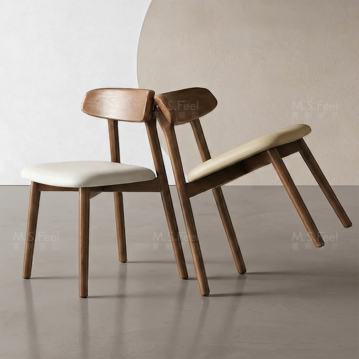 北欧实木餐椅家用中古风靠背餐厅餐桌椅子意式简约轻奢软包书桌椅