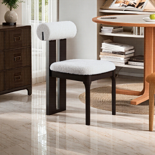 实木餐椅家用中古风餐桌椅饭厅椅子简约现代靠背椅2025新款河马椅