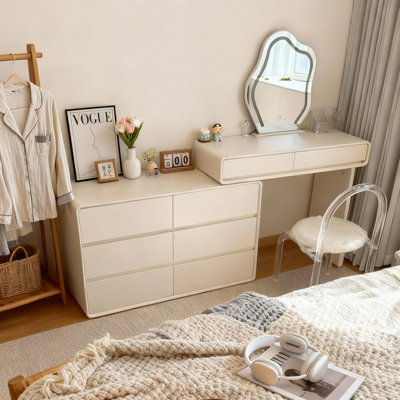 梳妆台斗柜一体床尾主卧室超好看新款化妆桌实木置物柜高级化妆镜,住宅家具,梳妆台/桌,淘宝优惠券,粉丝福利购,淘宝优惠卷