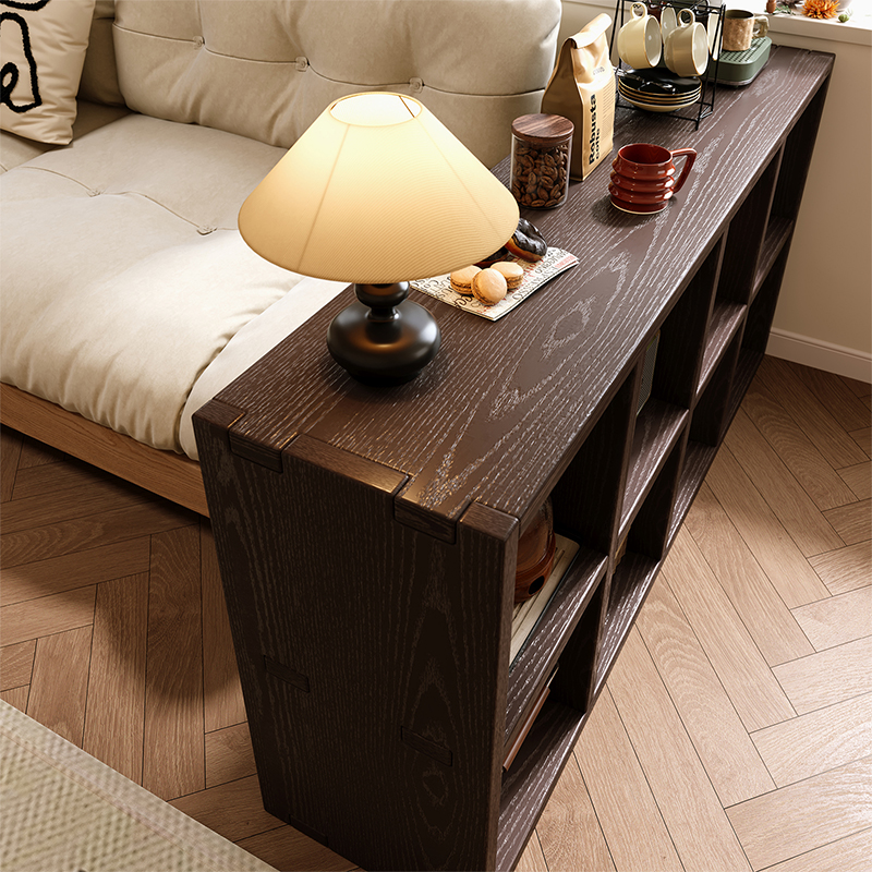 实木书架沙发旁半包围置物书柜