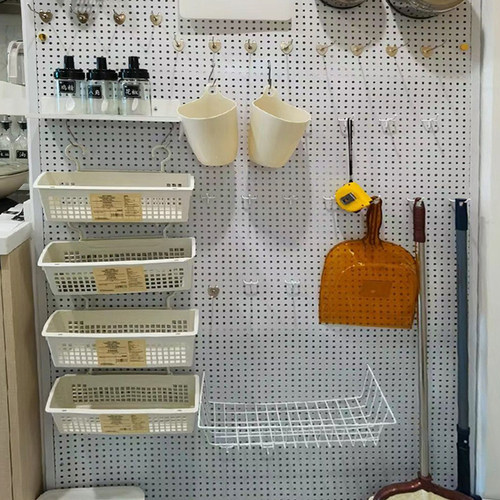 厨房洞洞板墙面收纳置物架