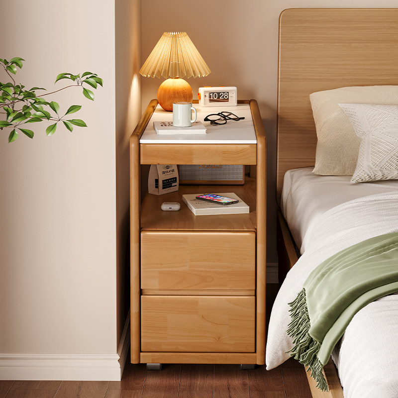 实木床头柜可移动床头置物架沙发边柜岩板轻奢带轮北欧边几客厅,住宅家具,角几/边几,淘宝优惠券,粉丝福利购,淘宝优惠卷