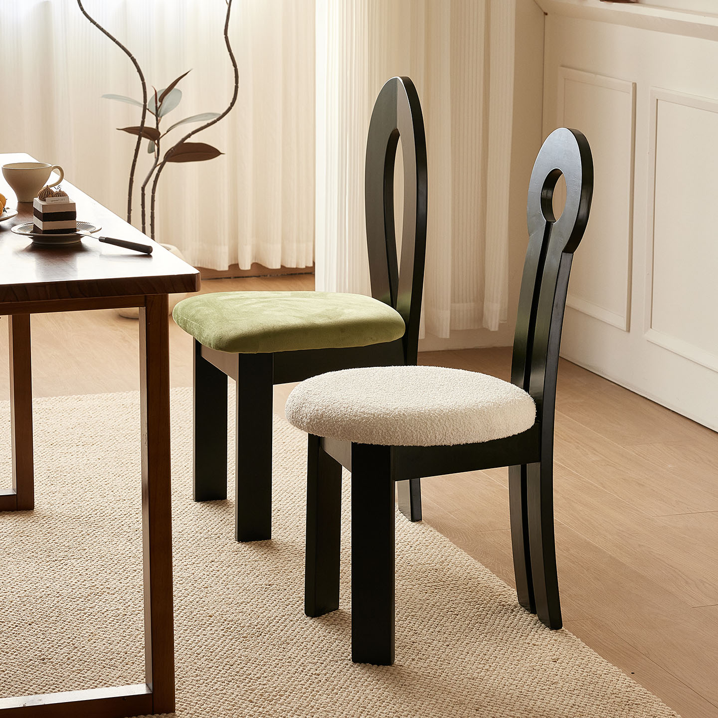 法式复古实木餐椅靠背椅