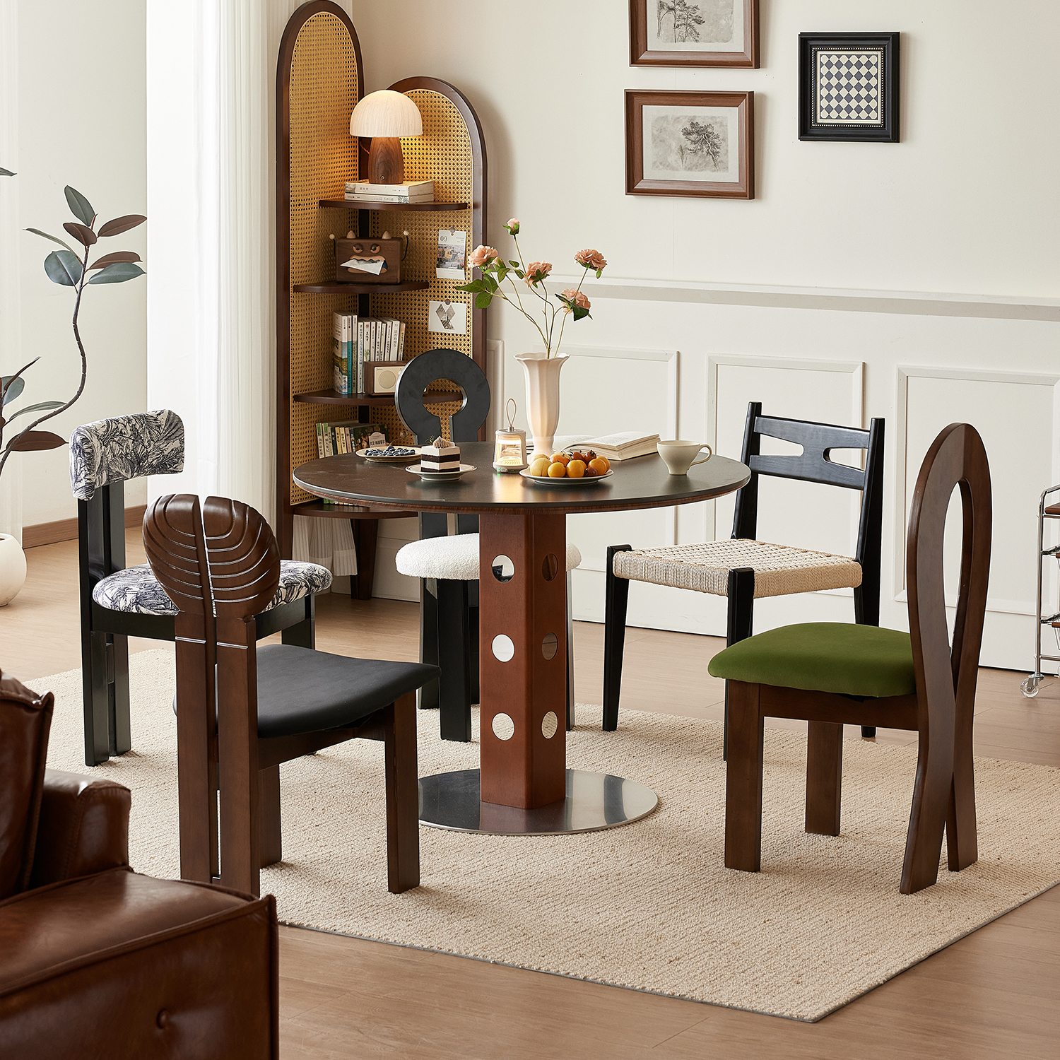 【绝美混搭餐椅实木整装】