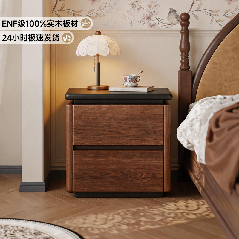 【轻奢复古】实木芯床头柜图片