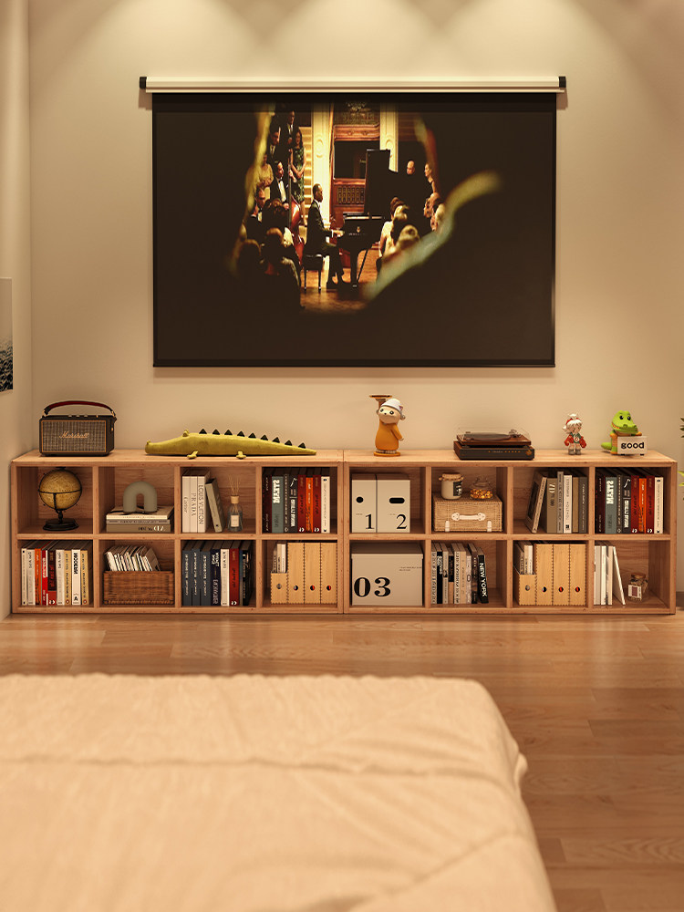 实木去客厅化电视柜旁书柜一体客厅收纳展示柜靠墙书架置物架落地,住宅家具,书架,淘宝优惠券,粉丝福利购,淘宝优惠卷