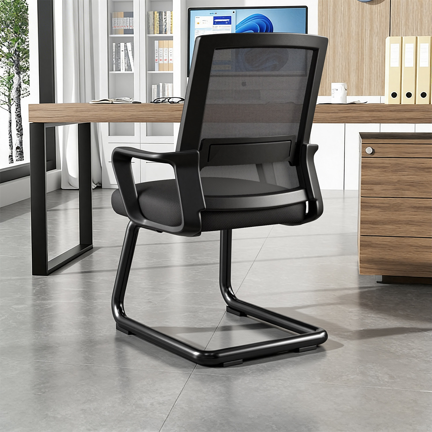 职员办公椅结实耐用弓形电脑椅舒适久坐凳子工位办公室会议椅子