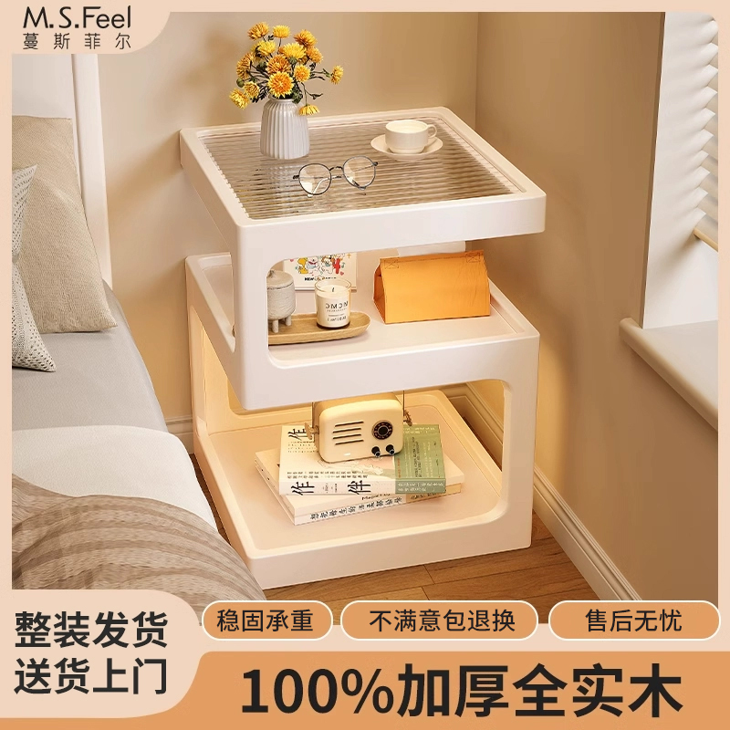 全实木床头柜卧室床头置物架