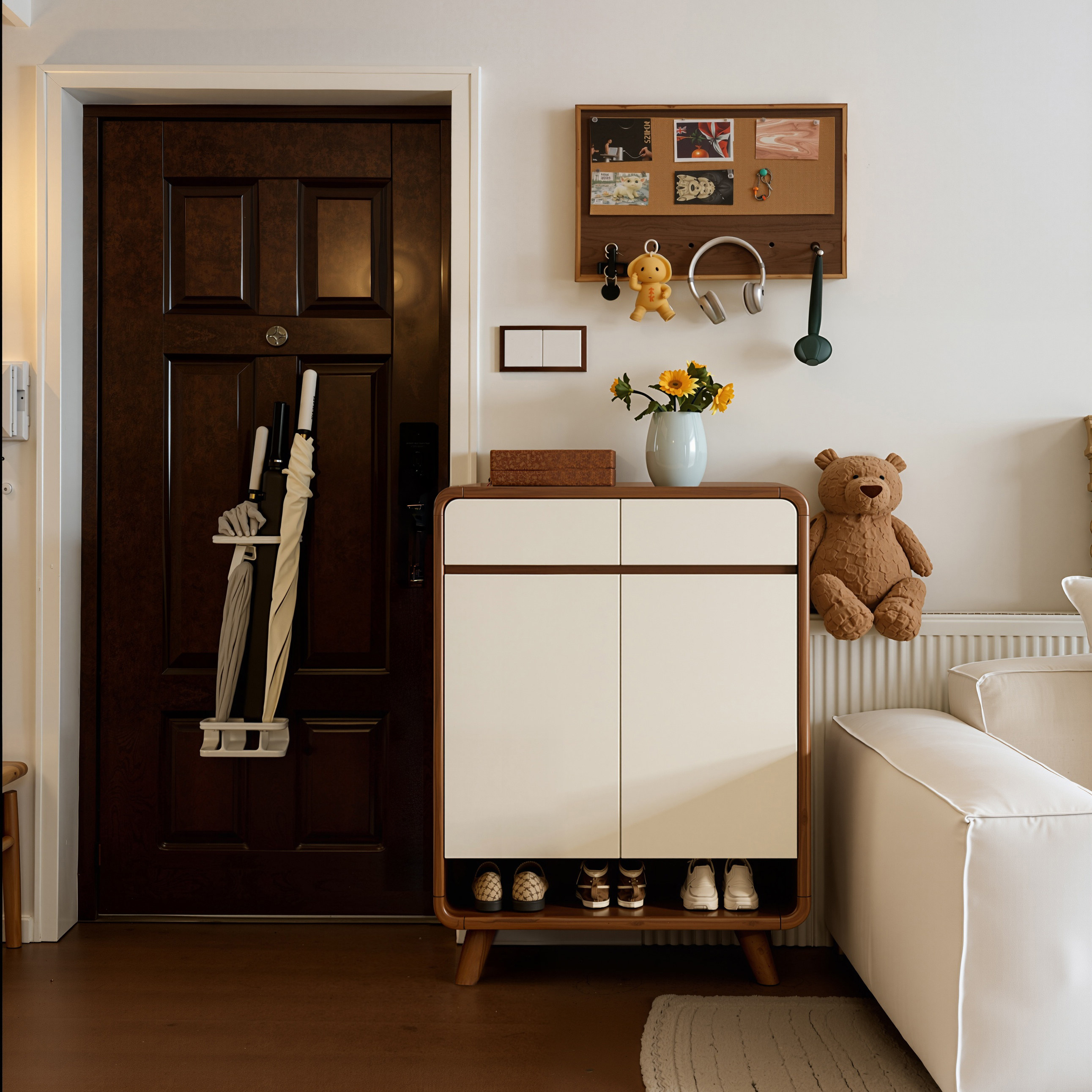 鞋柜新款2025爆款家用门口入户实木玄关门外走廊楼道一体靠墙收纳,住宅家具,鞋柜,淘宝优惠券,粉丝福利购,淘宝优惠卷