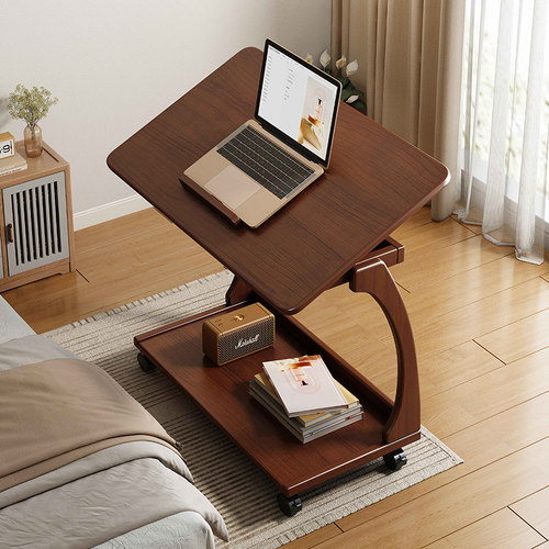 实木框架可移动床边小桌子家用