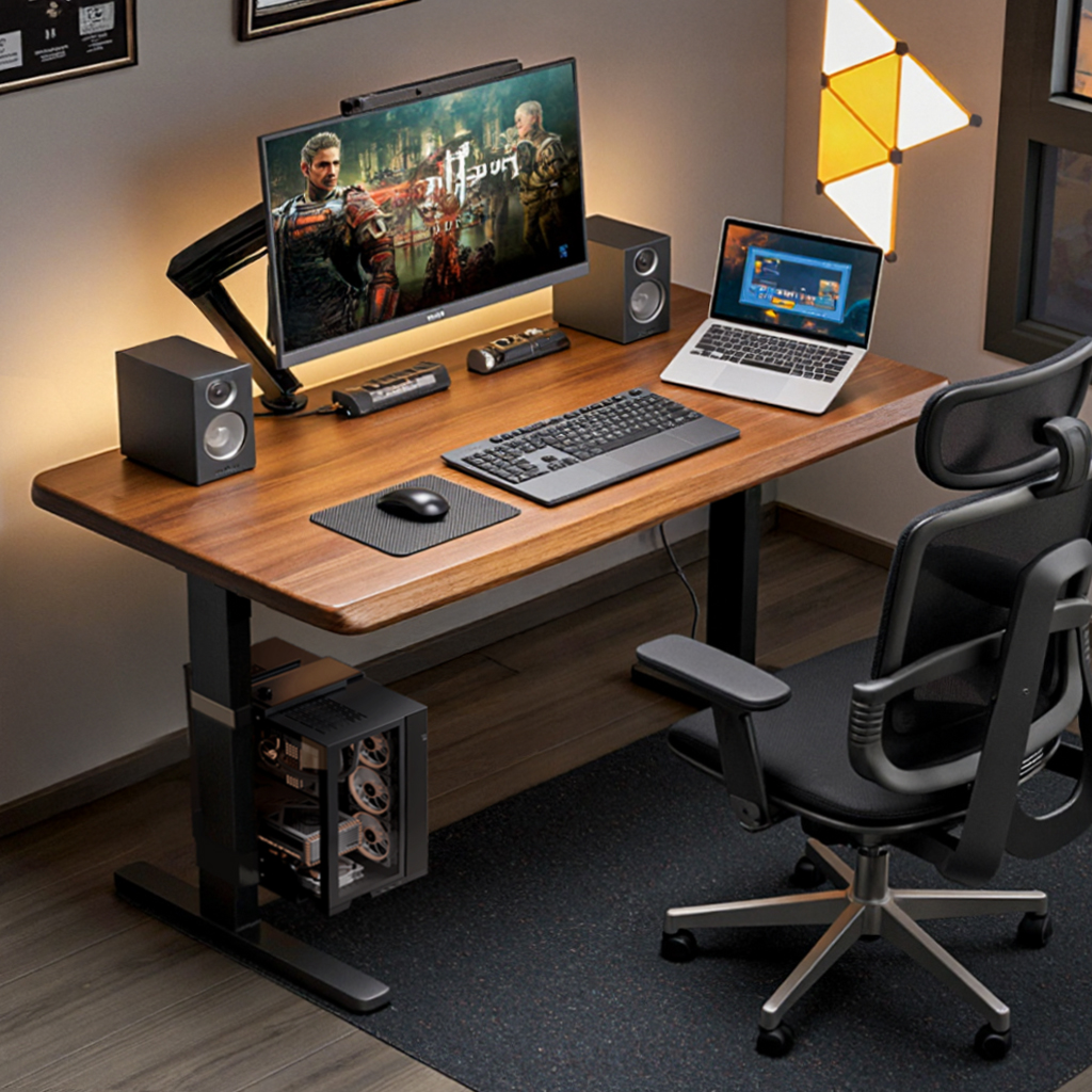 2025新款全实木智能电动升降桌