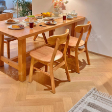 实木餐椅家用餐桌椅原木风靠背凳子不占地方吃饭椅子结实耐用餐凳