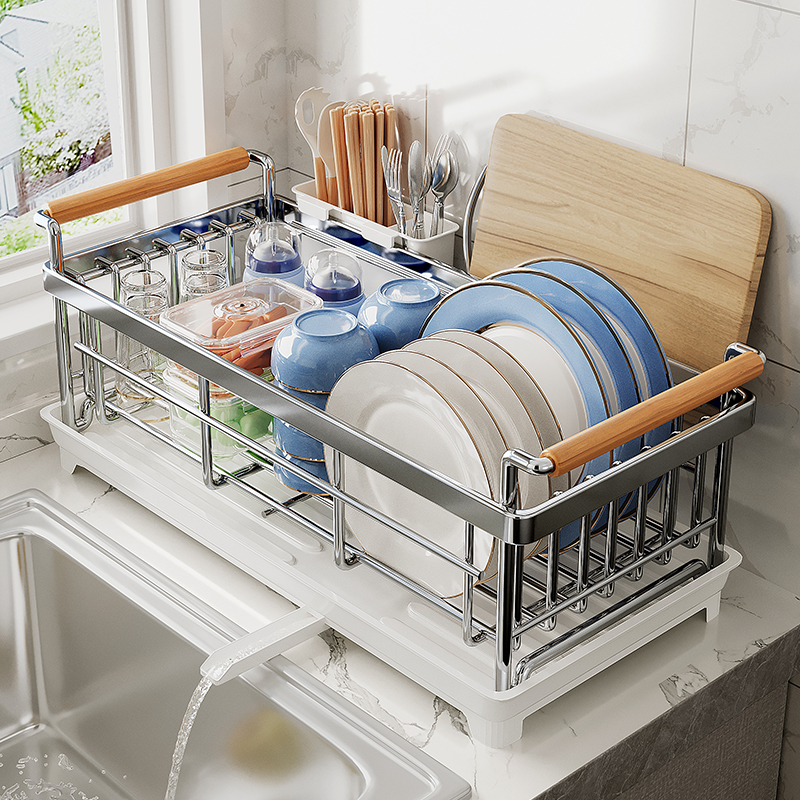 304不锈钢碗架碗碟收纳架厨房置物架台面水槽放碗盘子碗筷沥水篮