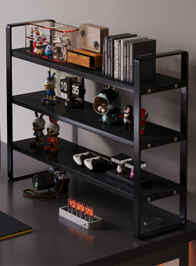 电竞风桌面置物架桌上书架电脑桌收纳储物架宿舍分层架简易小书柜