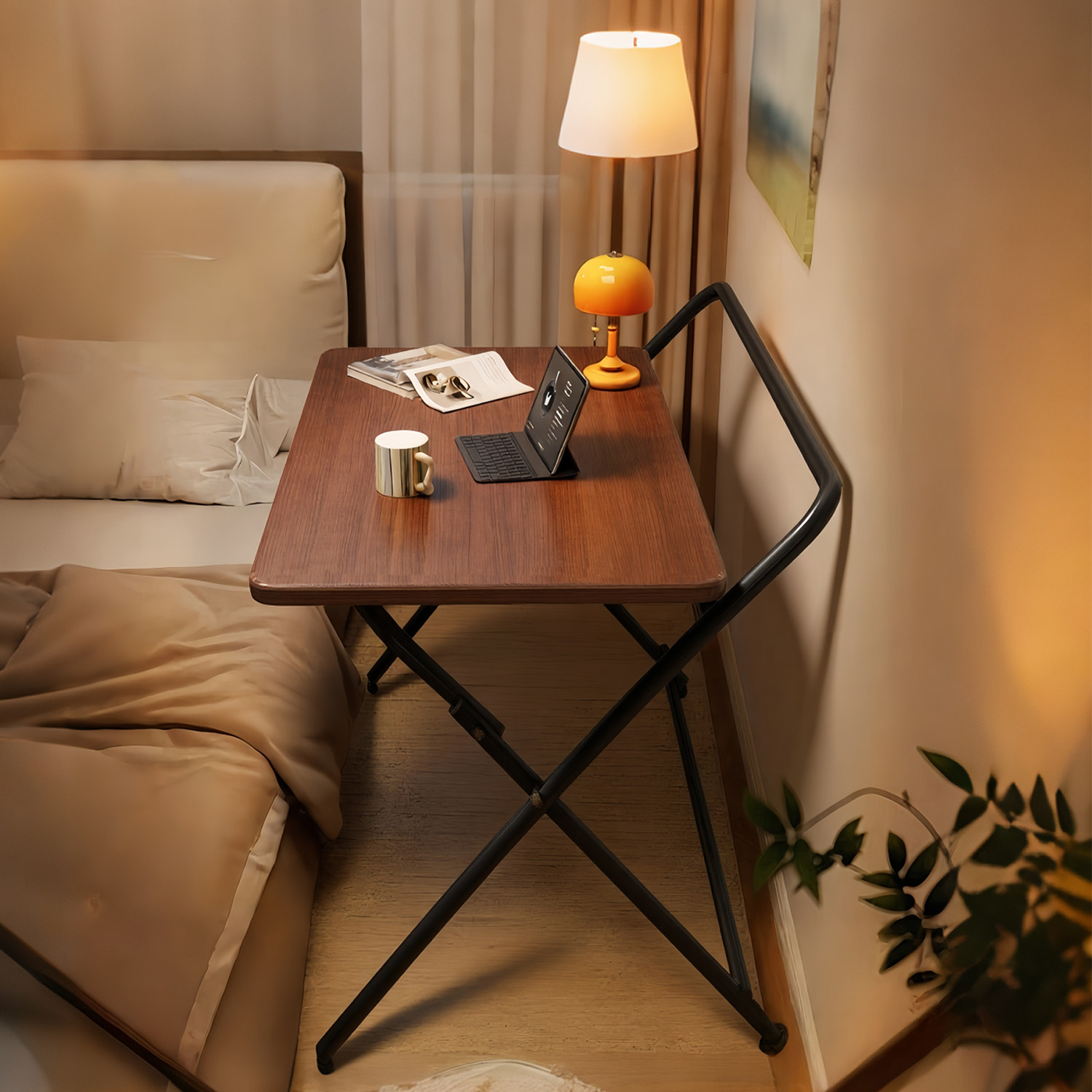 折叠书桌家用卧室床边电脑桌简易办公桌工作台小户型学习写字桌子,住宅家具,床边桌,淘宝优惠券,粉丝福利购,淘宝优惠卷