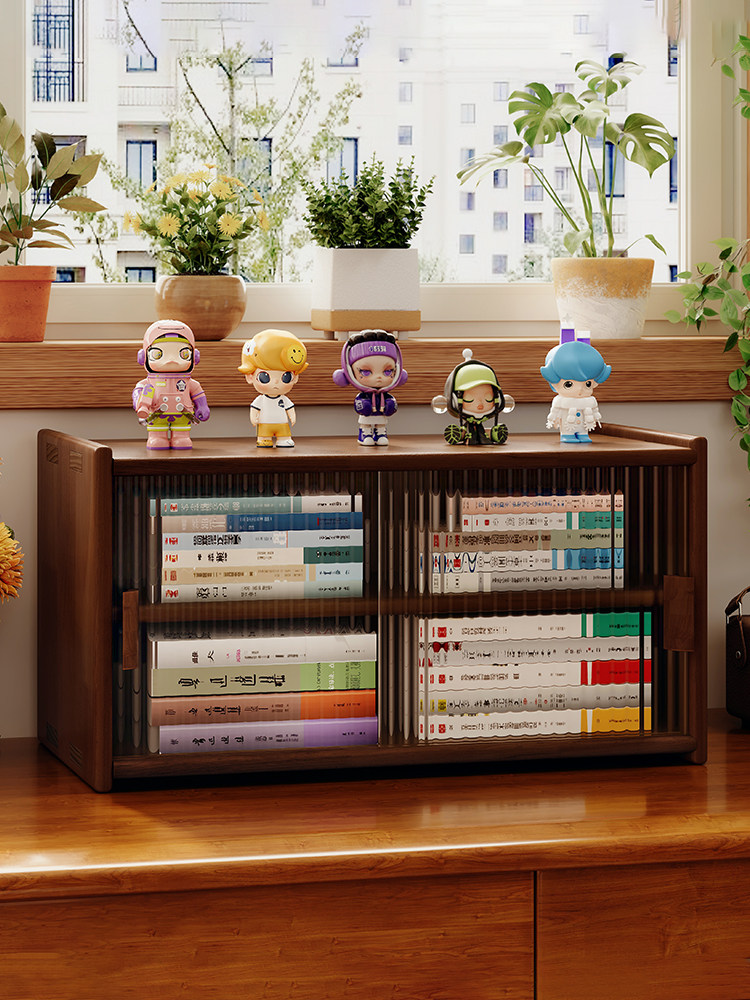 实木防尘书架胡桃木色桌面分层架儿童学习桌收纳置物架多层小书柜,住宅家具,书架,淘宝优惠券,粉丝福利购,淘宝优惠卷