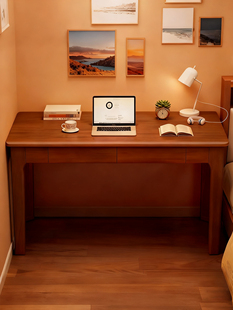 全实木书桌家用学生学习写字桌简约卧室电脑桌小户型床边桌工作台