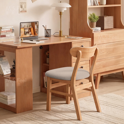 实木餐椅2025新款家用靠背书桌椅子书房学习椅办公凳原木风餐桌椅