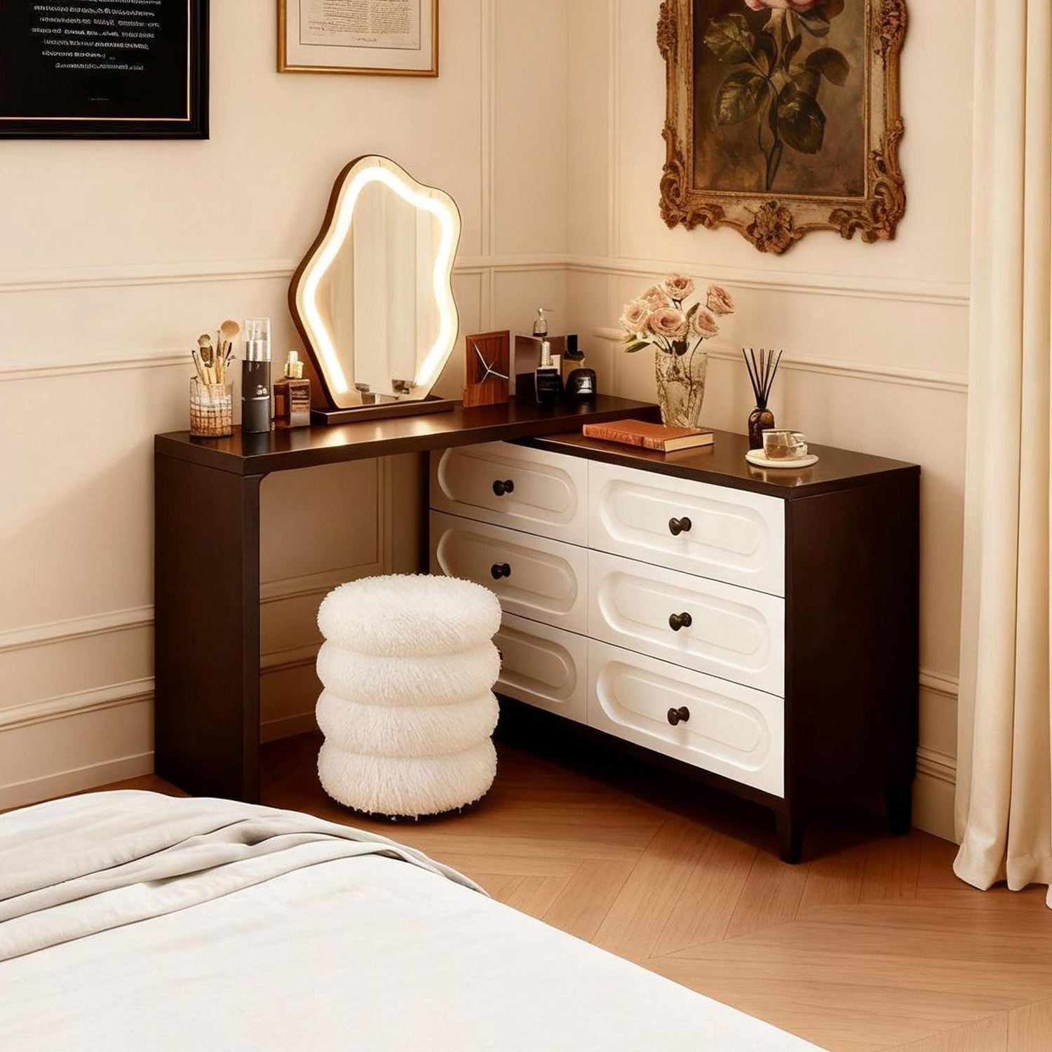 【法式中古风】复古梳妆台斗柜