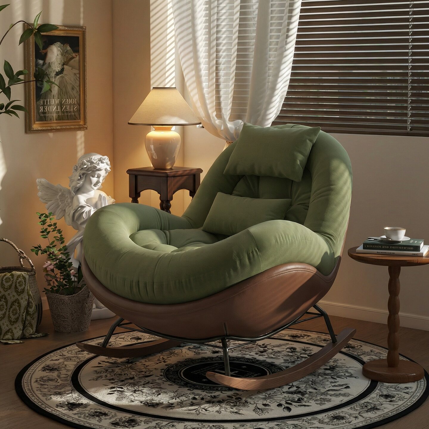 中古风摇摇椅懒人沙发躺椅阳台休闲沙发椅家用单人沙发成人可睡觉