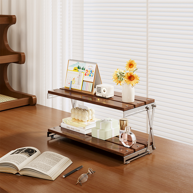 【免安装】高颜值实木折叠置物架