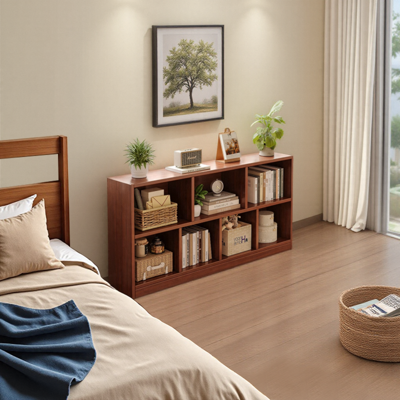 卧室简易床边桌柜一体网红格子柜