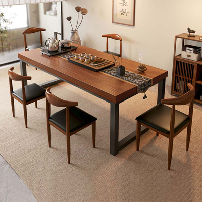 茶桌椅组合一桌五椅茶几桌客厅家用阳台茶台茶桌新中式大板泡茶桌