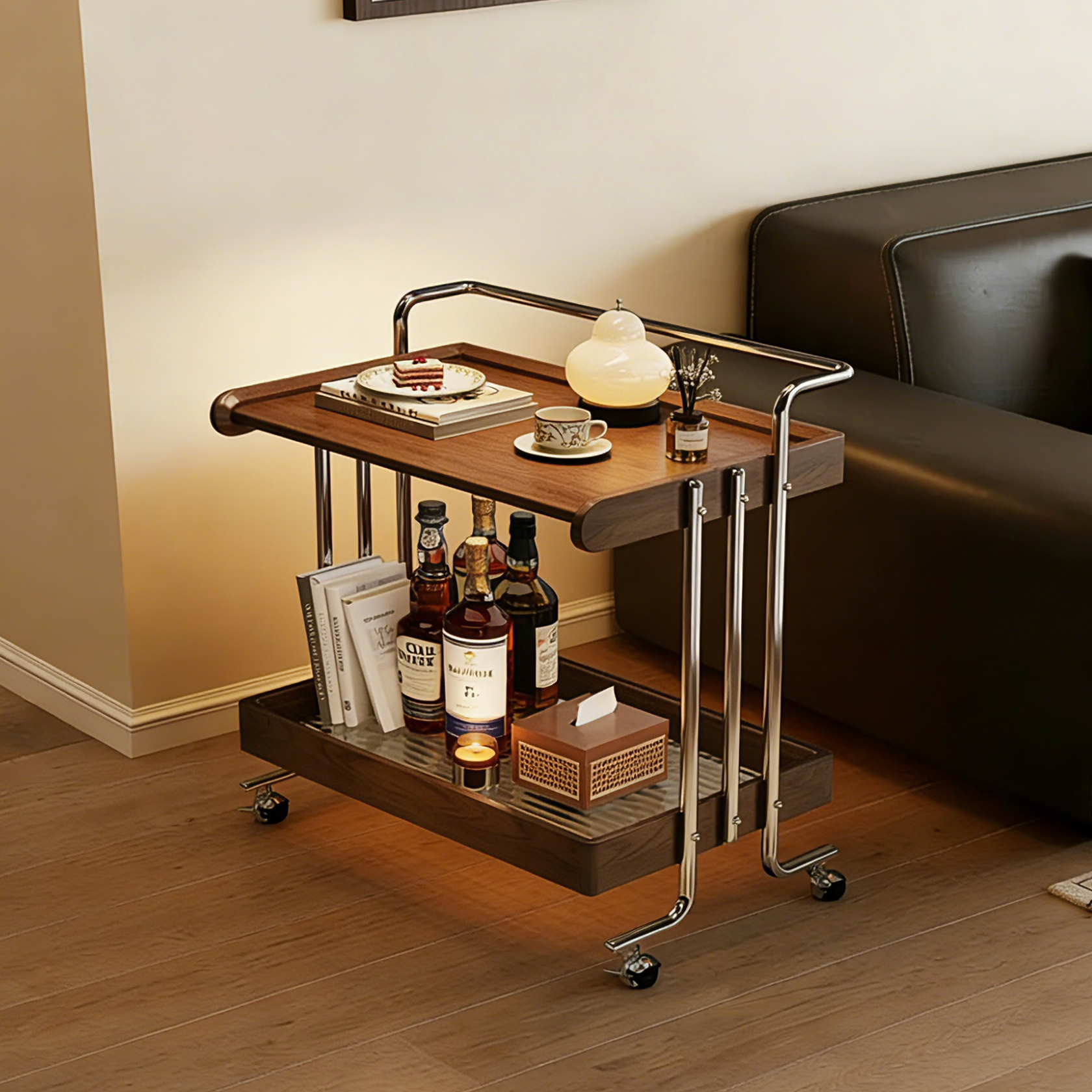 实木沙发边几可移动小推车中古风床头桌家用客厅小户型边桌小茶几,住宅家具,角几/边几,淘宝优惠券,粉丝福利购,淘宝优惠卷