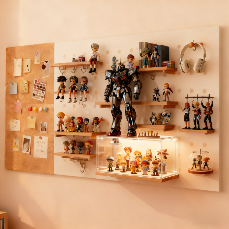 【定制实木洞洞板】手办展示架