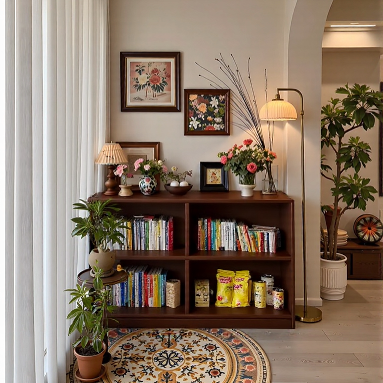 实木矮书柜靠墙一体置物书架客厅收纳展示格子柜落地储物矮柜子,住宅家具,书架,淘宝优惠券,粉丝福利购,淘宝优惠卷