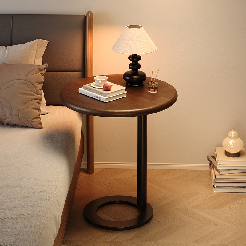爆款推荐实木圆形床头小边几