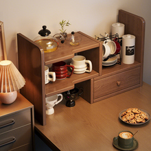 实木桌面置物架桌上书架收纳分层自由伸缩靠墙储物柜转角小书柜