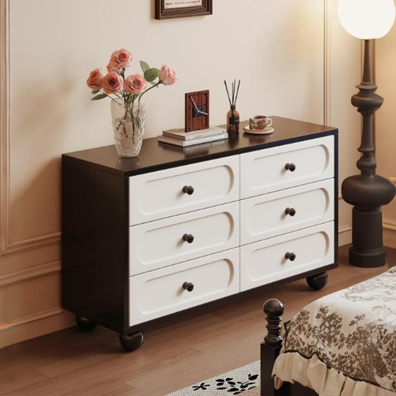 【法式床尾储物柜】实木环保！