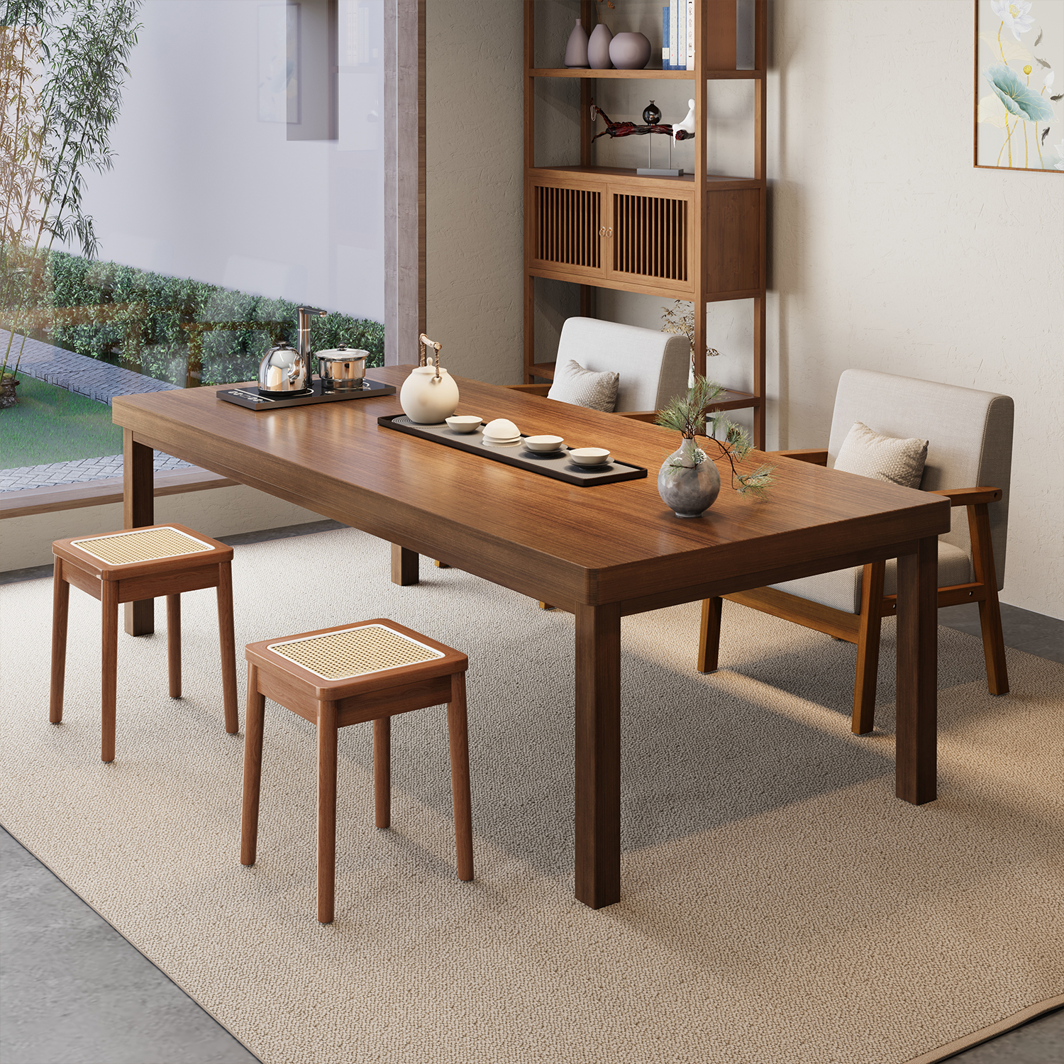 热销新款藤编凳子家用可叠放