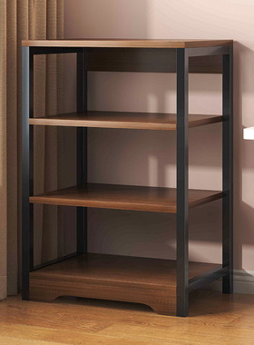 架子置物架落地多层收纳储物书架办公室桌边钢木卧室简易家用书柜